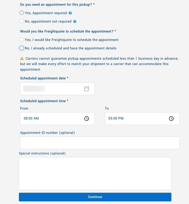 Step 11 book flatbed: Appointment scheduling options