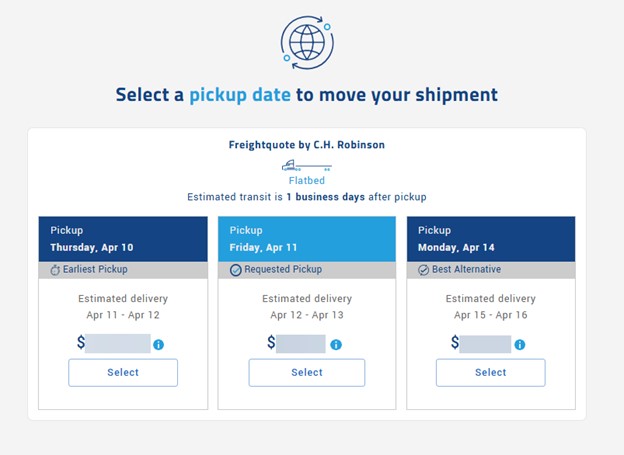 Step 8 book flatbed: Pickup date